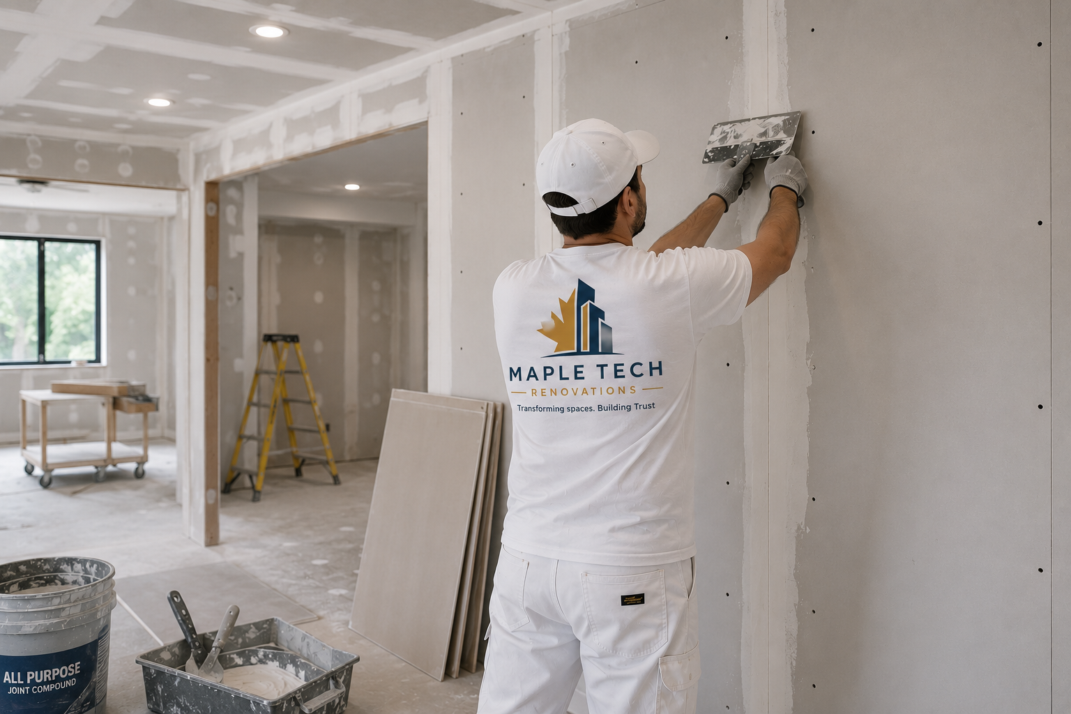 Maple Tech drywall and plaster repair work