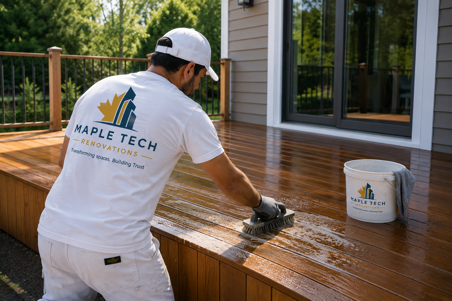 Maple Tech property maintenance work on an exterior deck