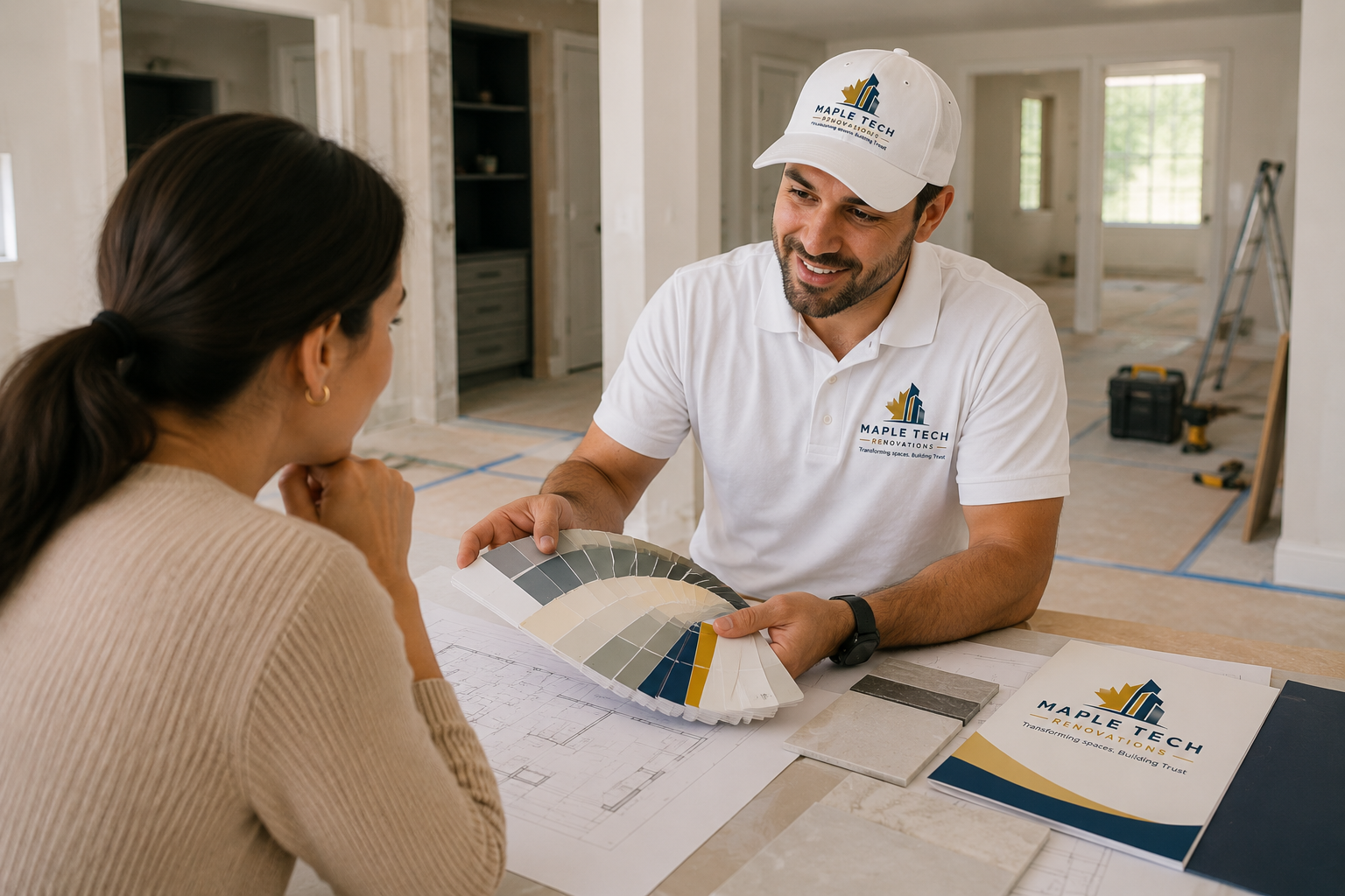 Maple Tech renovation consultation with a homeowner